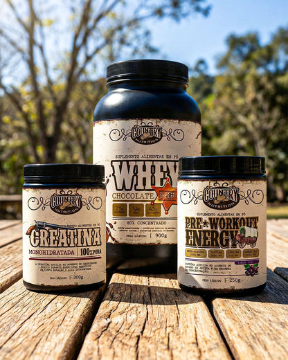 Whey Protein + Creatina + Pre Treino